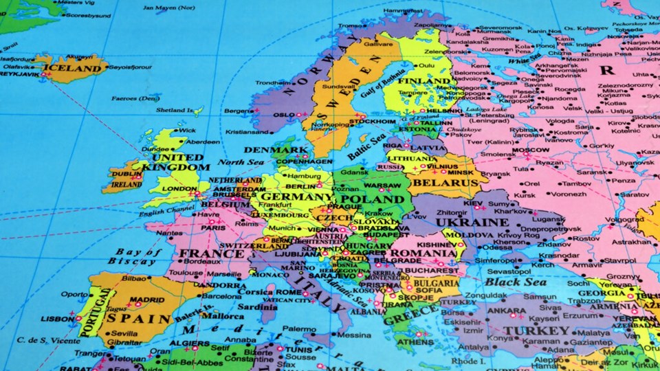 Karta över Europa.